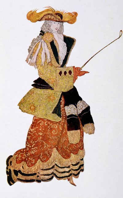 Costume per la Marchesa Cacciatrice, da La Bella Addormentata, 1921 da Leon Bakst