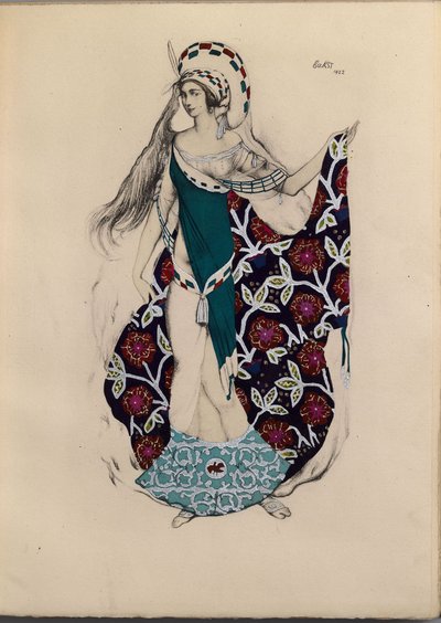 Costume per il balletto Artémis troublée di Paul Paray, 1922 da Leon Bakst