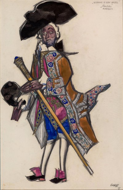 Costume per il balletto Les femmes de bonne humeur da Leon Bakst