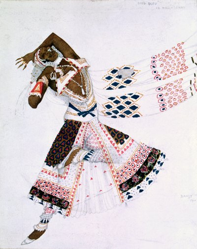 Bozzetto di costume da Le Dieu Bleu, 1911 da Leon Bakst