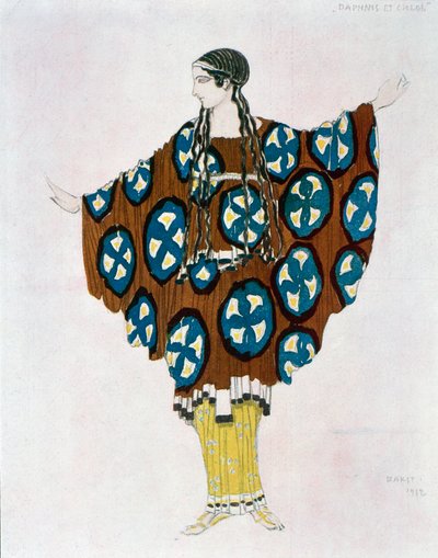 Costume per Daphnis e Chloe di Maurice Ravel (1875-1937) 1912 da Leon Bakst