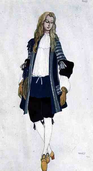 Costume per il Paggio Blu, da Aladino da Leon Bakst