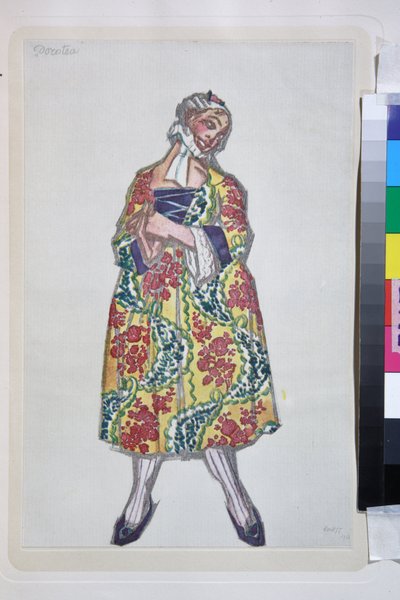 Costume per il balletto "les femmes de bonne humeur" diretto da Carlo Goldoni da Leon Bakst
