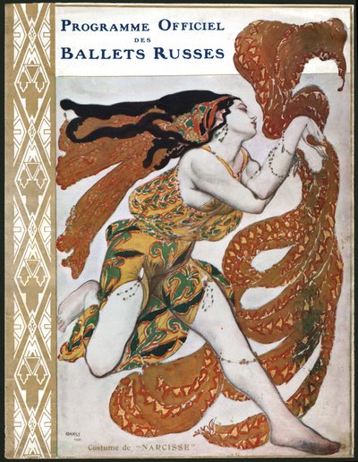 Costume di Baccante, per una rappresentazione dei Ballets Russes nel 1911 (illustrazione) da Leon Bakst