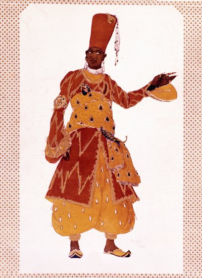 Costume del grande eunuco disegnato da Lev Samoilovich Rosenberg detto Leon Bakst (1866-1924) per il balletto "Sheherazade" composto da Nikolai Andreyevich Rimsky-Korsakov da Leon Bakst