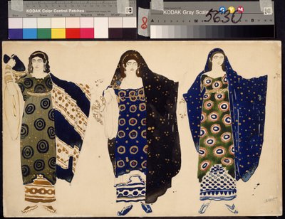 Costumi femminili per il dramma "Edipo a Colono" di Sofocle da Leon Bakst
