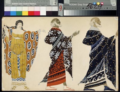 Costumi maschili per il dramma Edipo a Colono di Sofocle da Leon Bakst