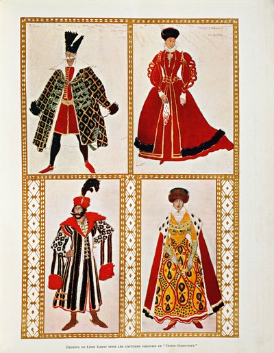 Costumi per la Polonaise Boris Godunov di Modest Mussorgsky da Leon Bakst