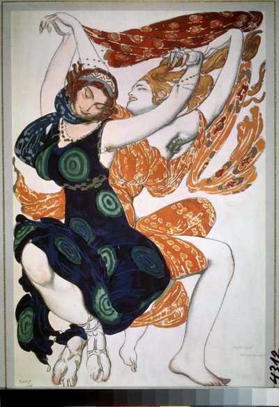 Due beotiane, costume per il balletto "Narciso" di Nikolai Tcherepnin da Leon Bakst