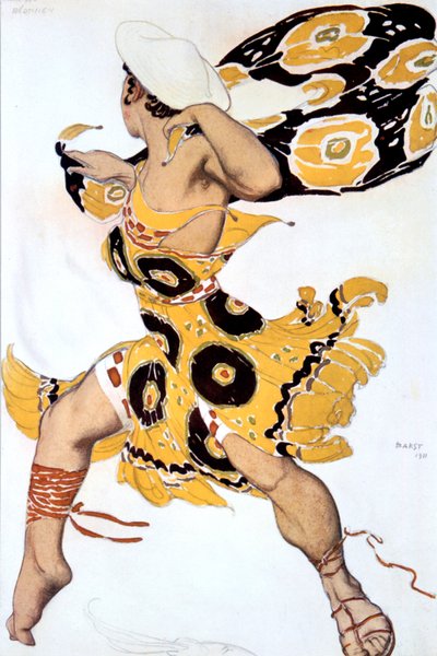 Efebo, costume per una produzione dei Ballets Russes di Tcherepnin Narcisse da Leon Bakst