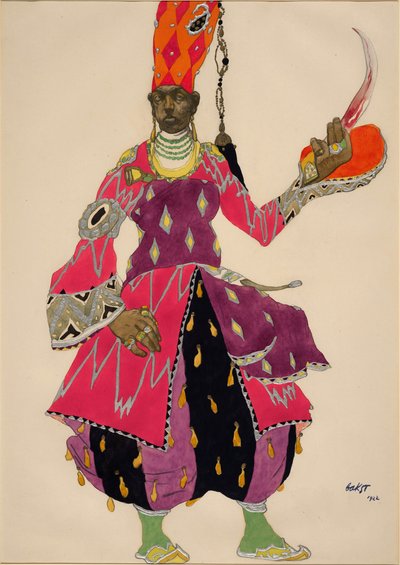 Eunuco, costume per il balletto Sheherazade di Nikolai Rimski-Korsakov, 1922 da Leon Bakst