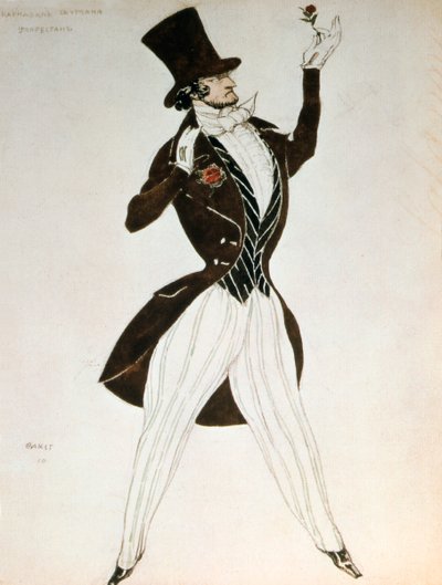 Florestan, disegno per un costume per il balletto Carnevale composto da Robert Schumann, 1919 da Leon Bakst