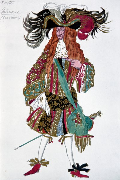 Galisson. Costume design per il balletto La Bella Addormentata di P. Tchaikovsky, 1921 da Leon Bakst