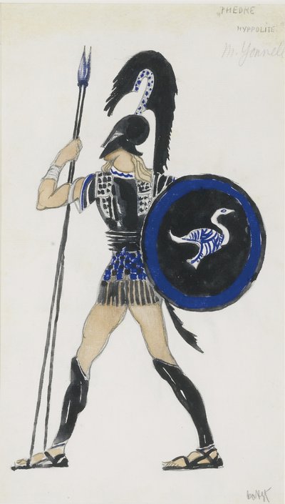 Ippolito. Costume per il balletto Fedra, ca 1923 da Leon Bakst