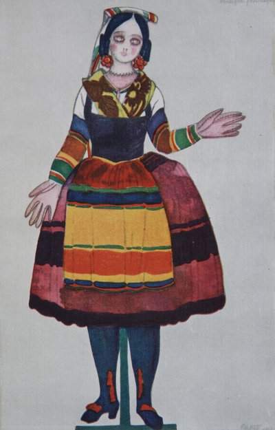 Burattino italiano. Costume per il balletto Il negozio di giocattoli magici di G. Rossini, 1919 da Leon Bakst
