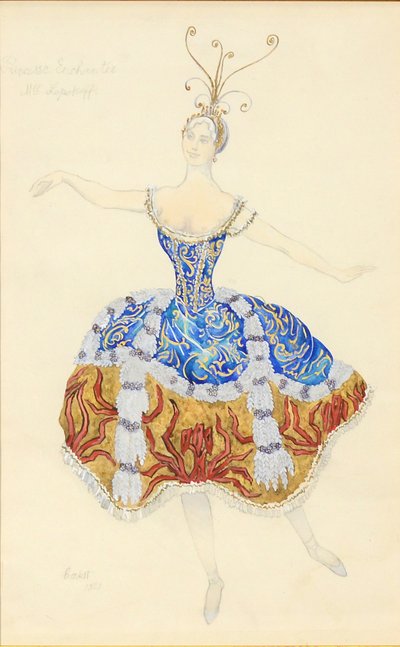 La Principessa Incantata. Costume per il balletto La Bella Addormentata da Leon Bakst
