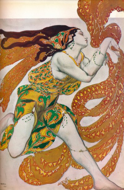 Narciso: Una Baccante. Costume per la danza Narciso, 1911 da Leon Bakst