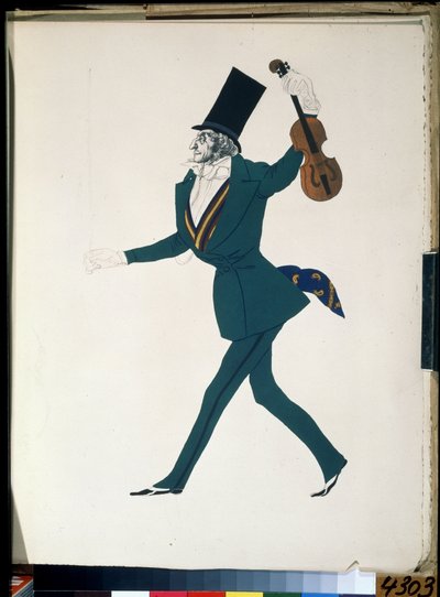 Niccolò Paganini, costume per il balletto "La notte magica" di Frédéric Chopin da Leon Bakst