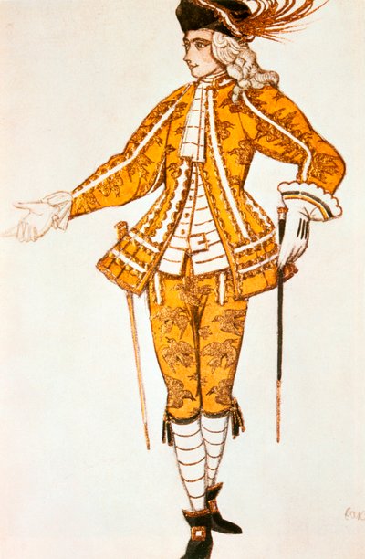 Page de la fée des Canaris, costume per il balletto La bella addormentata di Tchaikovsky, 1921 da Leon Bakst