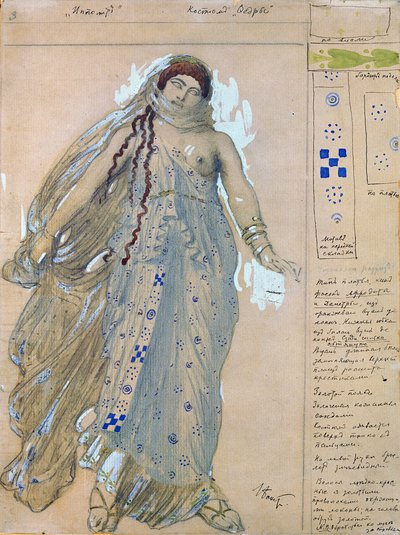 Fedra. Costume per il dramma Ippolito di Euripide, 1902 da Leon Bakst