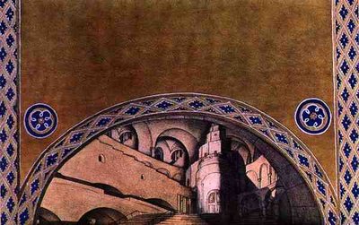 Scenografia per il Martire di San Sebastiano da Leon Bakst