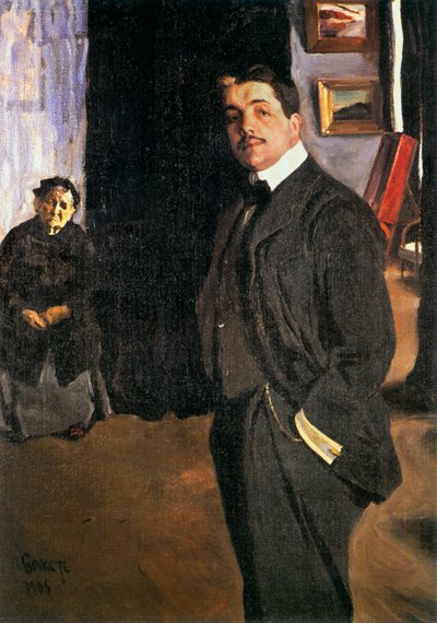 Serge de Diaghilev, fondatore della compagnia di danza Ballets Russes (olio su tela) da Leon Bakst