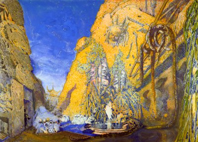 Scenografia per una produzione dei Ballets Russes di Le Dieu Bleu, 1911 da Leon Bakst