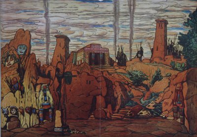 Scenografia per il balletto Hélène de Sparte di E. Verhaeren e D. de Séverac, 1912 da Leon Bakst