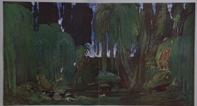 Scenografia per il balletto Narciso di N. Tcherepnin da Leon Bakst