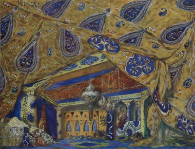 Scenografia per il balletto Fantasia orientale di Ippolitov-Ivanov e Mussorgsky, 1913 da Leon Bakst
