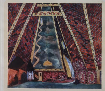 Scenografia per il balletto Thamar di M.A. Balakirev, 1912 da Leon Bakst