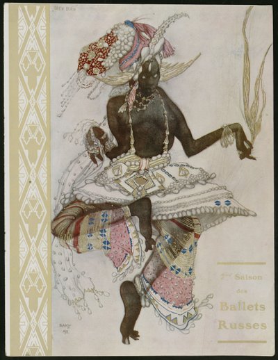 Pagina del titolo del programma souvenir per i Ballets Russes da Leon Bakst