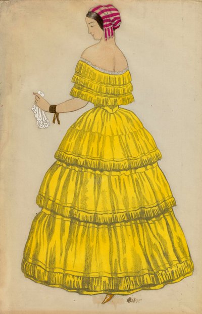 Costume per il balletto "Les papillons" diretto da Robert Schumann (1810-1856) da Leon Bakst