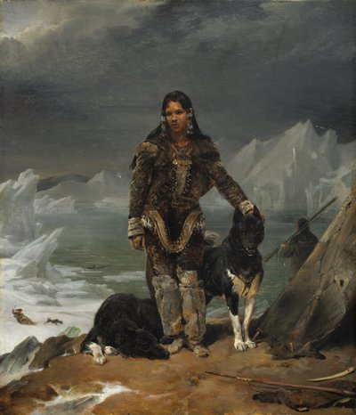 Una donna della terra degli eschimesi da Léon Cogniet