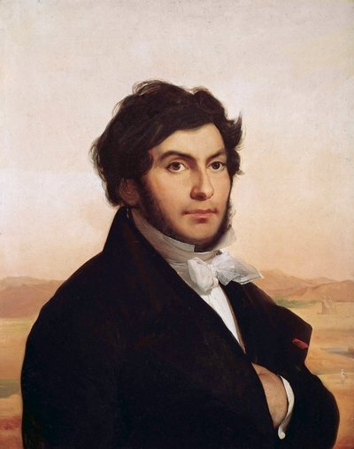 Ritratto di Jean-Francois Champollion (1790-1832), egittologo francese, decifratore dei geroglifici. Dipinto di Leon Cogniet (1794-1880). Museo del Louvre. da Léon Cogniet