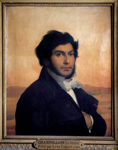 Ritratto di Jean-François Champollion (1790-1832), egittologo francese, decifratore dei geroglifici da Léon Cogniet