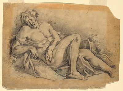 Disegno, Bacco che dorme (dopo Poussin), 1886-92 da Leon Dabo