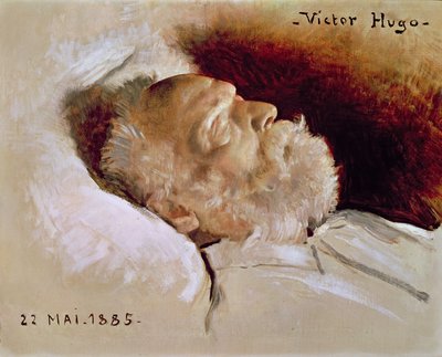 Ritratto di Victor Hugo (1802-85) sul letto di morte, 22 maggio 1885 da Leon Daniel Saubes