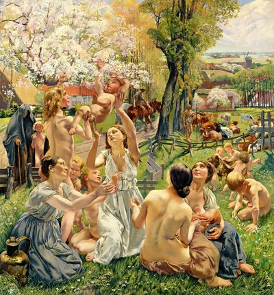Il Mattino, pannello sinistro del trittico 