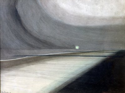 Spiaggia al chiaro di luna, paesaggio marino con luce da Leon Spilliaert