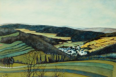 Paesaggio, vista di Vressets/Sermois da Leon Spilliaert