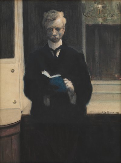 Autoritratto con album da disegno blu da Leon Spilliaert