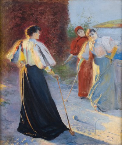 Una partita di croquet da Leon Wyczolkowski