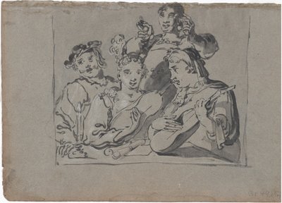 Un Quartetto di Cantanti, Suonatori di Liuto e Suonatori di Campane che Suonano in una Taverna alla Luce delle Candele, 1620-1628 da Leonard Bramer
