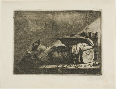 Natura Morta con Baule da Viaggio da Leonard Bramer