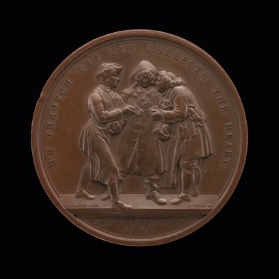 Campagna elettorale per i voti, scena centrale da un dipinto di William Hogarth [retro], 1848 da Leonard Charles Wyon