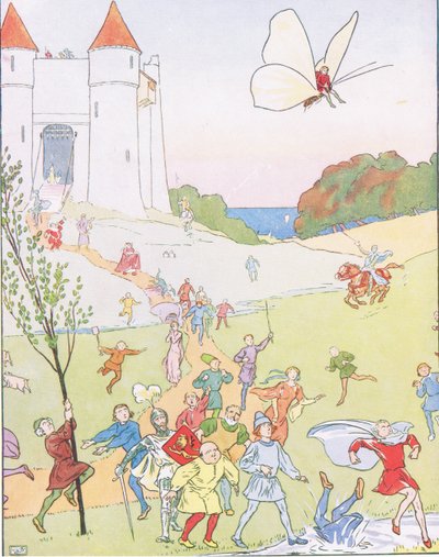 Saltò sulla schiena della farfalla e fu portato in aria da Leonard Leslie Brooke