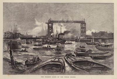 Tower Bridge in costruzione, Londra da Leonard Patten
