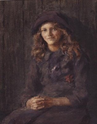 Giovane ragazza con cappello malva, c.1918 da Leonard Skeats