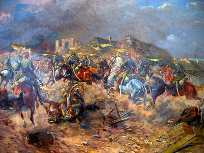Attacco degli Uhlan polacchi ai bolscevichi vicino a Sloutsk, 1919 da Leonard Winterowski